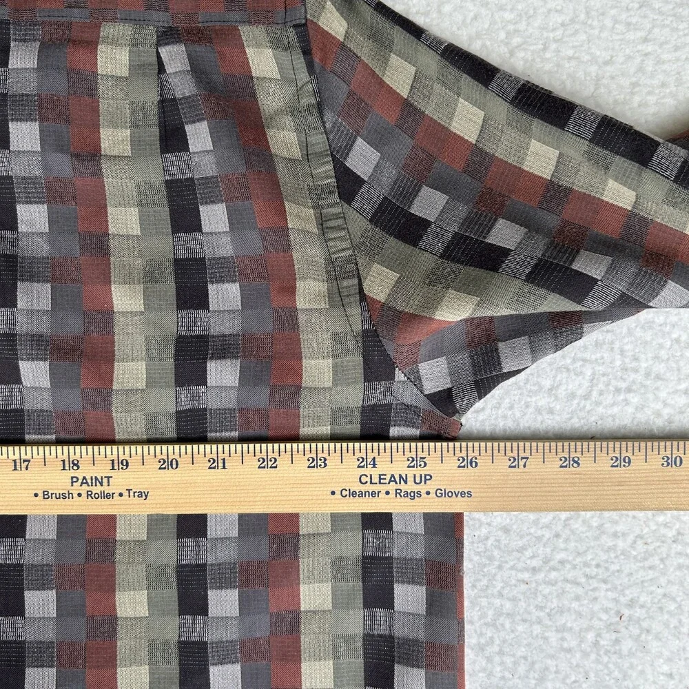 Norm Thompson Shirt Mens Large Plaid Button Down Casual Pocket Vintage Look